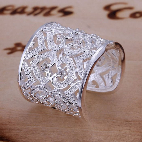 Silver Plated Multi Heart Zircon Inlaid Fashion Rings for Men and Women  -  GeraldBlack.com