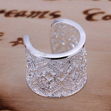 Silver Plated Multi Heart Zircon Inlaid Fashion Rings for Men and Women  -  GeraldBlack.com