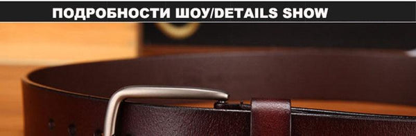 Male Simple Design Pin Buckles Metal Belt Accessories Jeans Men's Fashion Striped Genuine Leather - SolaceConnect.com