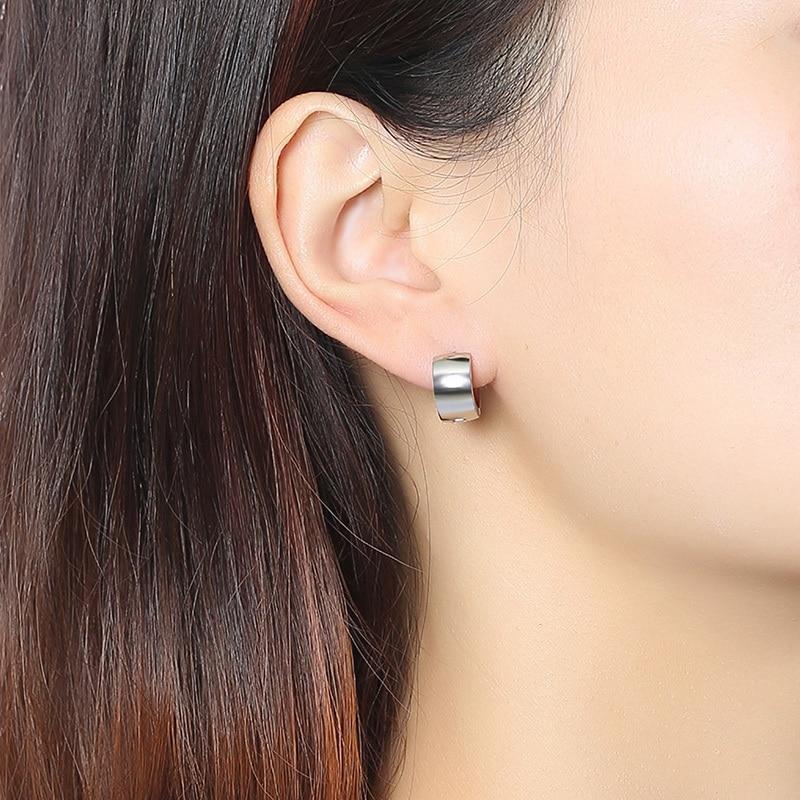 Simple Fashion Classic Stainless Steel Unisex Small Basic Hoop Earrings  -  GeraldBlack.com