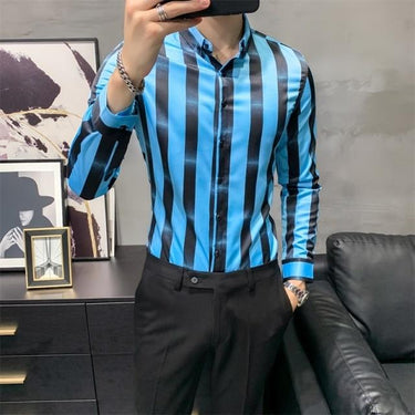 Simple Korean Men's Plaid Printed Long Sleeves All Match Blouse Shirt - SolaceConnect.com