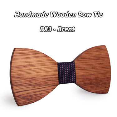 Simple Wooden Cravat Bowties for Groom Wedding Party Formal Business Wear - SolaceConnect.com