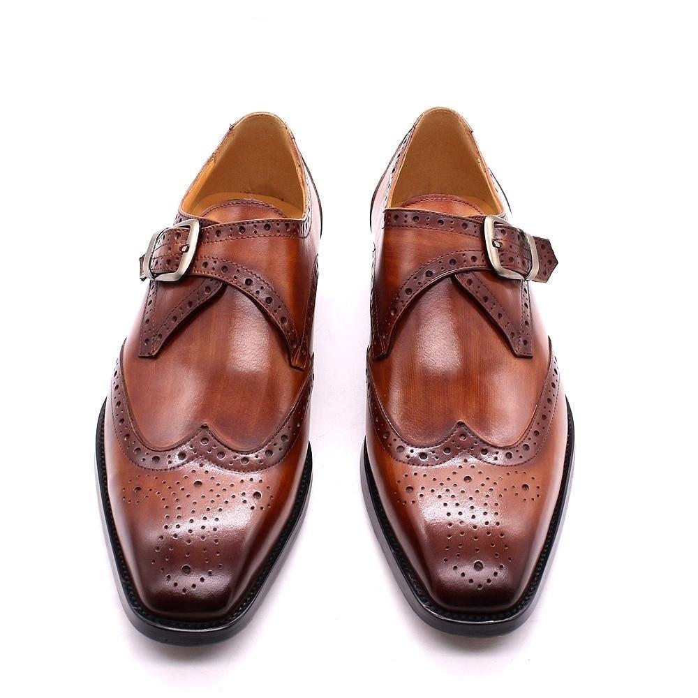 Size 6-13 Luxury Men's Genuine Leather Italian Wingtip Oxford Dress Shoes - SolaceConnect.com