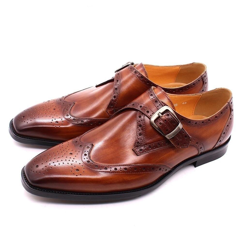 Size 6-13 Luxury Men's Genuine Leather Italian Wingtip Oxford Dress Shoes  -  GeraldBlack.com