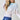 Sky Blue Color Tie Dye Knit Boatneck Elastic Hem Top for Women - SolaceConnect.com