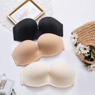 Slightly Lined Seamless Push Up Dulce Color Plus Size Plunge Bra - SolaceConnect.com