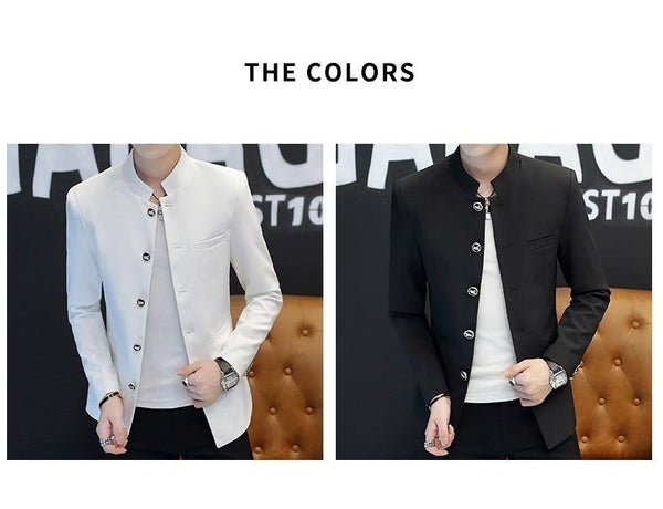 Slim Handsome Collar Buckle Casual Full Sleeves Blazer for Men  -  GeraldBlack.com