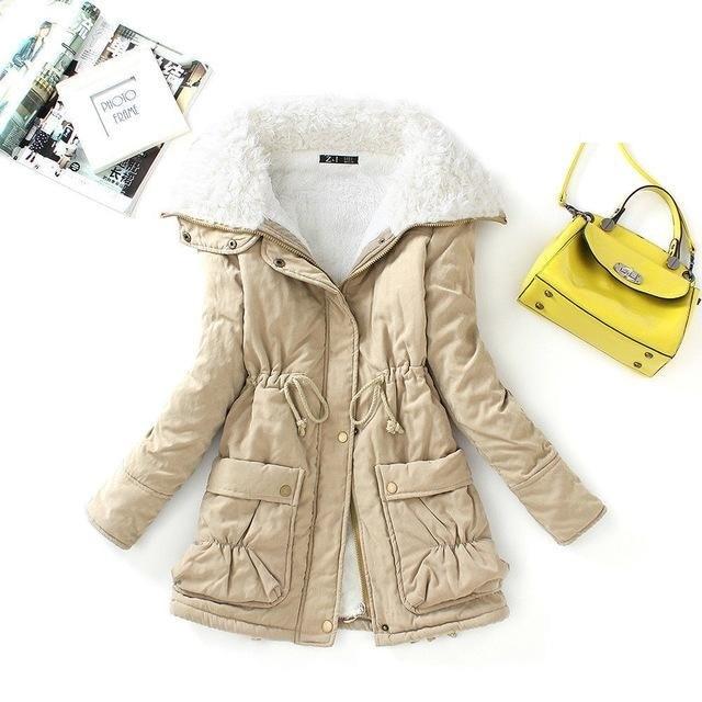 Slim Thick Hooded Women's Snow Outerwear Cotton Winter Full Sleeve Coat  -  GeraldBlack.com