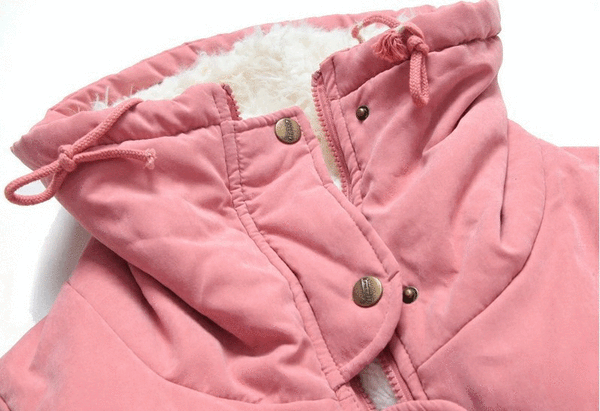 Slim Thick Hooded Women's Snow Outerwear Cotton Winter Full Sleeve Coat - SolaceConnect.com