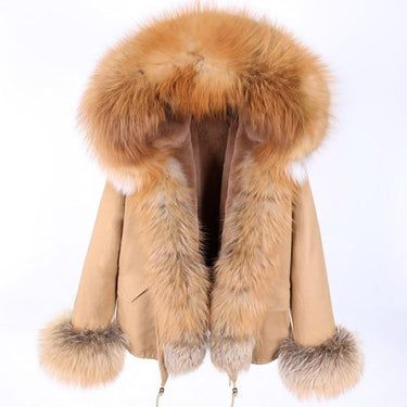 Slim Winter Thick Women's Zipper Natural Raccoon Fur Hooded Coats & Jackets  -  GeraldBlack.com