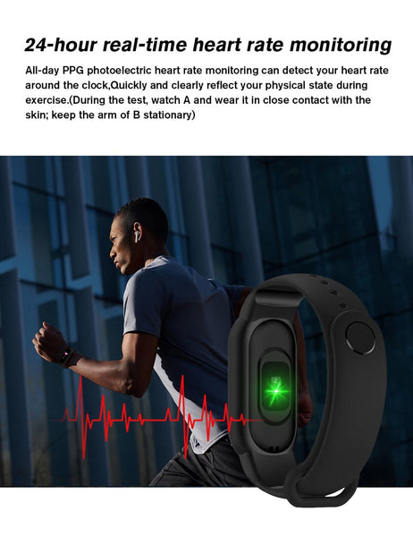 Smart Watchs M5Pro Smartwatch Smart Band Sport Fitness Tracker Pedometer Heart Rate Blood Pressure Monitor Bracelet  -  GeraldBlack.com