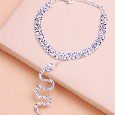 Snake Charm Anklet and Bracelet with Dazzling CZ Stone for Women  -  GeraldBlack.com