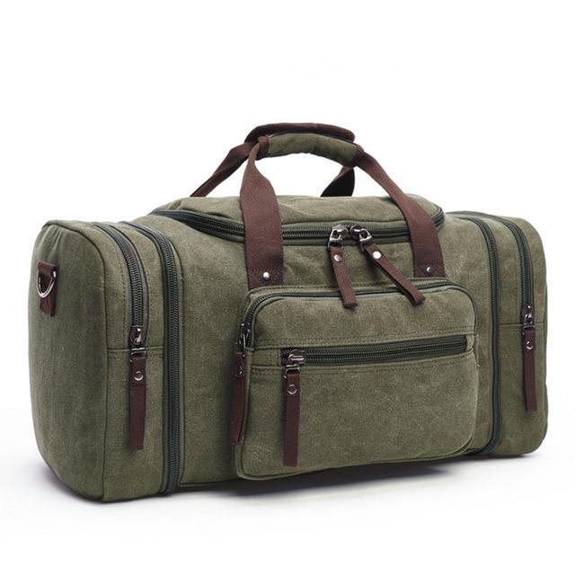 Soft Canvas Travel Tote Duffel Weekend Bags for Men with Zipper - SolaceConnect.com