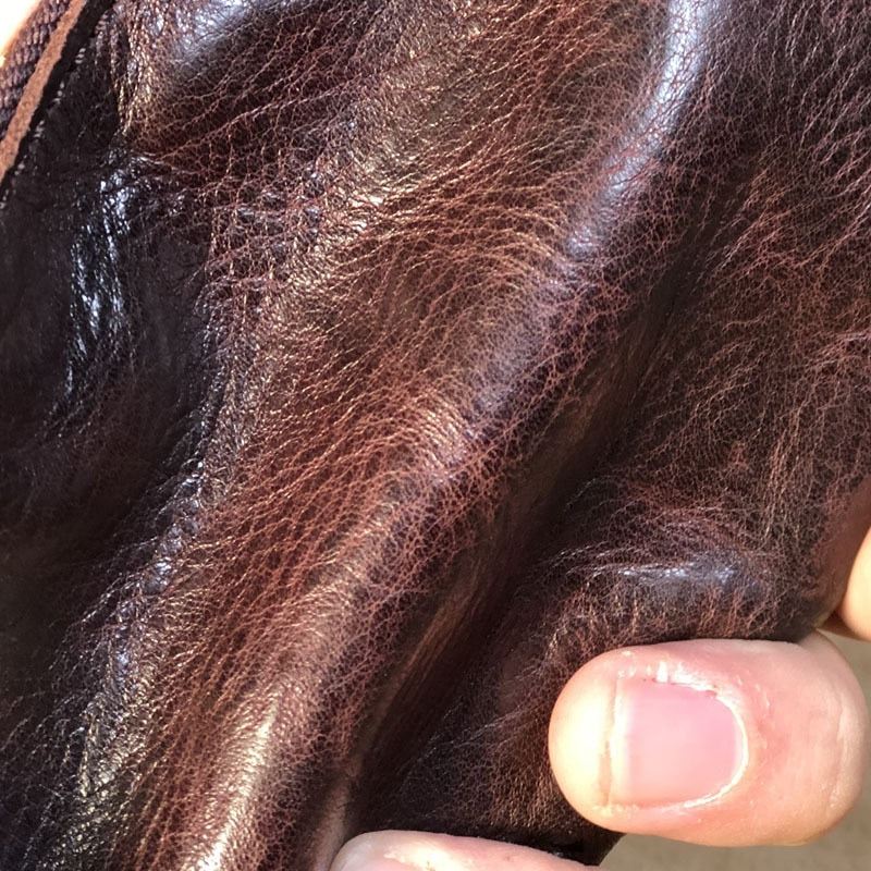 Soft Leather Thin Men Vintage Leather Card Holder Long Wallets Casual Wrinkled Tide Purse Youth Clutch Bag  -  GeraldBlack.com