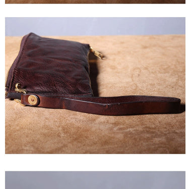 Soft Leather Thin Men Vintage Leather Card Holder Long Wallets Casual Wrinkled Tide Purse Youth Clutch Bag  -  GeraldBlack.com