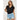 Solid Black Color Cropped Mesh Blouse with Surplice Neckline Smocking Waist  -  GeraldBlack.com