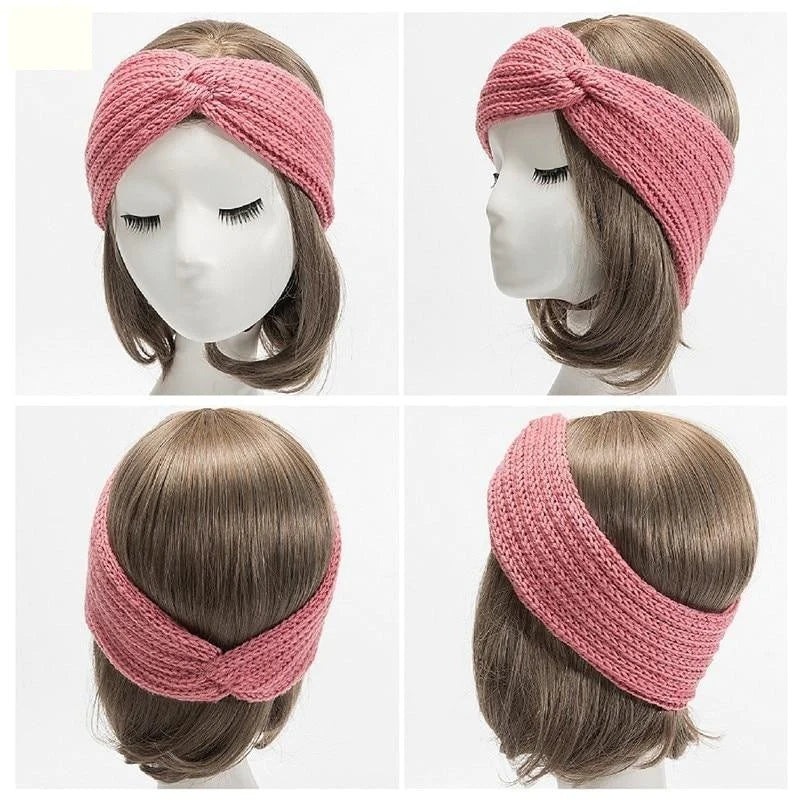 Solid Color Knitted Winter Beanie for Pony Tail and Braided Hair  -  GeraldBlack.com