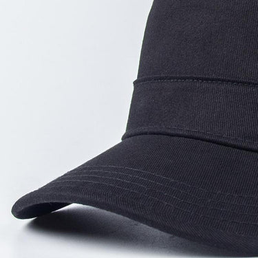 Solid Colour Black Flat Cotton Military Hats for Men & Women - SolaceConnect.com
