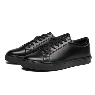 Solid Pattern Leather Lace-up Flat Oxfords Breathable Casual Shoes for Men  -  GeraldBlack.com