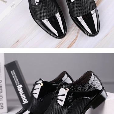 Solid Pattern Pointed-Toe Lace-Up Formal Oxford Dress Shoes for Men  -  GeraldBlack.com