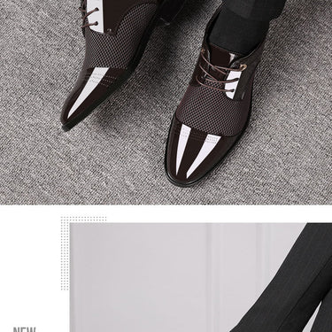 Solid Pattern Pointed-Toe Lace-Up Formal Oxford Dress Shoes for Men  -  GeraldBlack.com