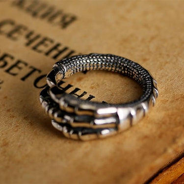 Solid Silver Steampunk Eagle Paw Retro Unisex Ring Vintage Thai Jewelry - SolaceConnect.com