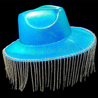 Space Cowgirl Hat for Adult Cowboy Hat with Rhinestones Fringe Tassle Rave Hats Fits Most Women for Theme Party  -  GeraldBlack.com