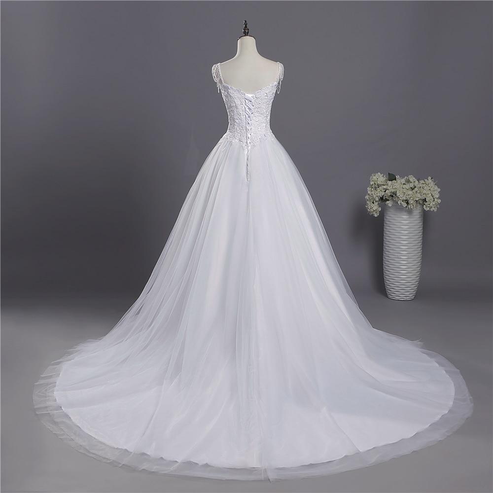 Spaghetti Strap White Ivory Sexy Lace Wedding Plus Size Dress for Brides  -  GeraldBlack.com