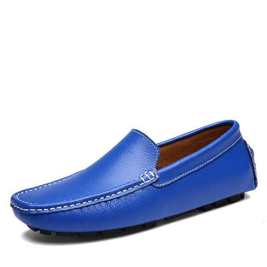 Split Cow Leather Men's Flat Slip-On Moccasin Loafer Shoes for Driving - SolaceConnect.com