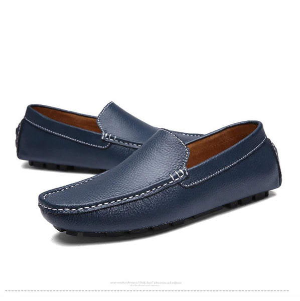 Split Cow Leather Men's Flat Slip-On Moccasin Loafer Shoes for Driving  -  GeraldBlack.com