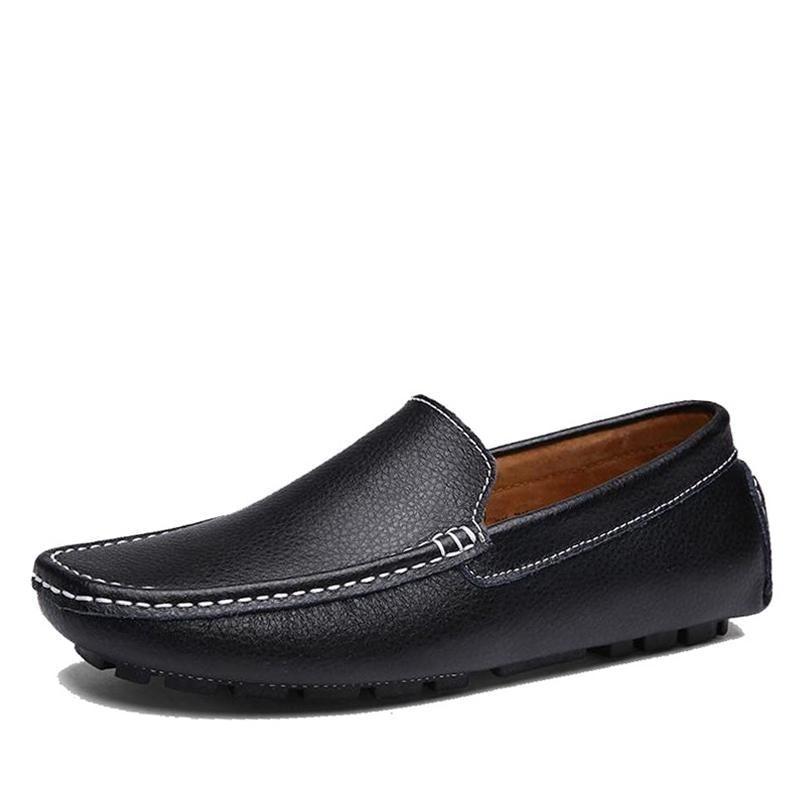 Split Cow Leather Men's Flat Slip-On Moccasin Loafer Shoes for Driving  -  GeraldBlack.com
