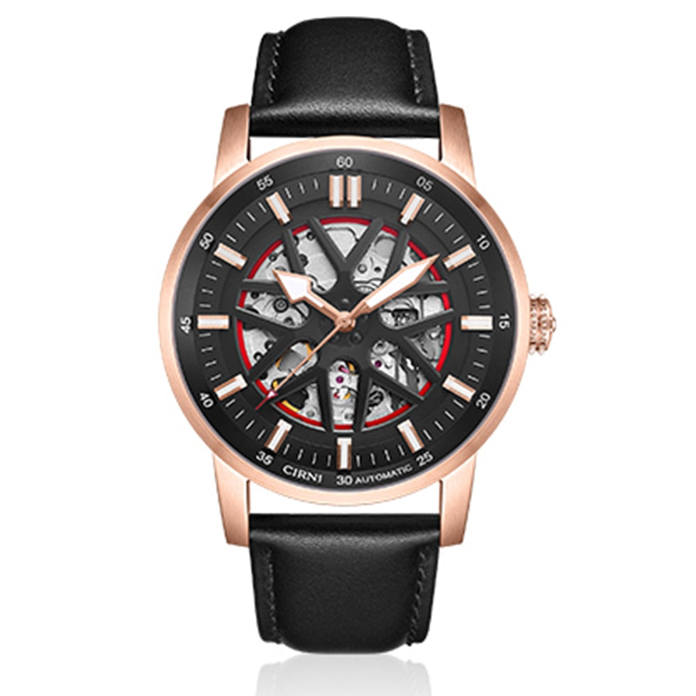 Sports Automatic Men Luxury Skeleton Mechanical Wristwatches 42mm Stainless Steel Sapphire Glass  -  GeraldBlack.com