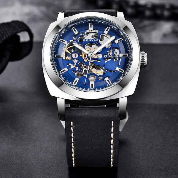 Sports Luxury Waterproof Automatic Mechanical Men's Steel Band Watch  -  GeraldBlack.com