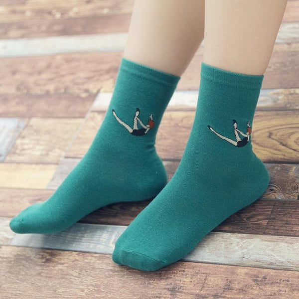 Sporty Funny Cotton Short Breathable Socks for Women with Cartoon Prints - SolaceConnect.com