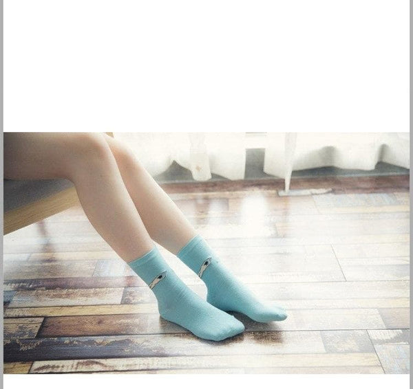 Sporty Funny Cotton Short Breathable Socks for Women with Cartoon Prints - SolaceConnect.com