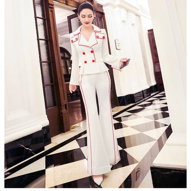 Spring and autumn office lady casual female long sleeve coat pants suits sets clothing  -  GeraldBlack.com
