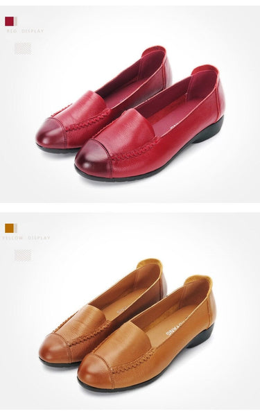 Spring and Autumn Women's Flats Fashion Genuine Leather Soft Shoes  -  GeraldBlack.com