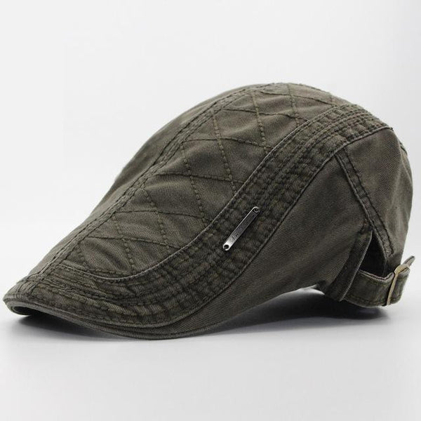 Spring Autumn Fashion Vintage Button Beret Hat Casual Visor Cap for Men - SolaceConnect.com