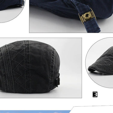 Spring Autumn Fashion Vintage Button Beret Hat Casual Visor Cap for Men  -  GeraldBlack.com