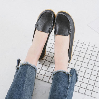 Spring Autumn Fashion Women's Genuine Leather Slip-on Flats Loafers  -  GeraldBlack.com