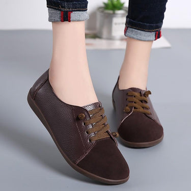 Spring Autumn Ladies Genuine Leather Slip-on Ballet Flats Sneakers Shoes  -  GeraldBlack.com