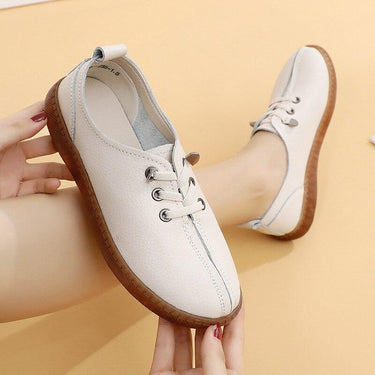 Spring Autumn Mocasines Women's Genuine Leather Lace-up Flats Loafers  -  GeraldBlack.com