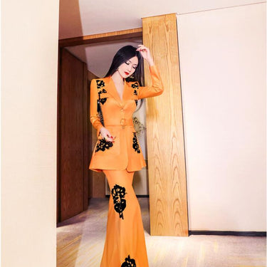 Spring autumn office lady fashion casual coat pants sets suits clothing  -  GeraldBlack.com
