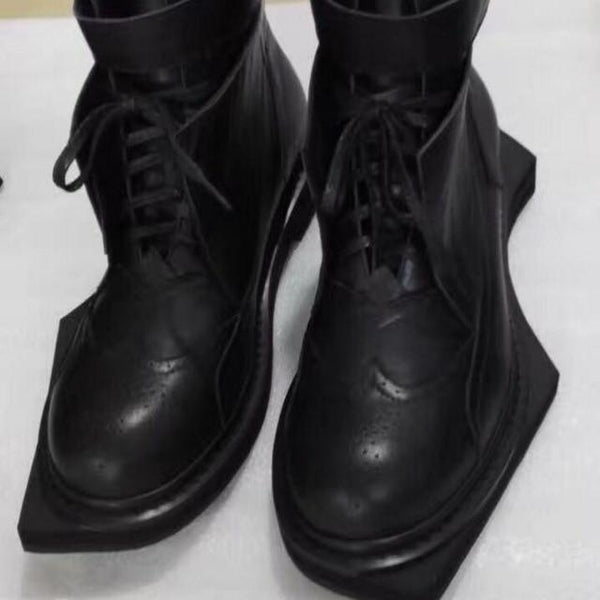 Spring Autumn Runway Fashion Genuine Leather Vintage Ankle Boots for Men - SolaceConnect.com