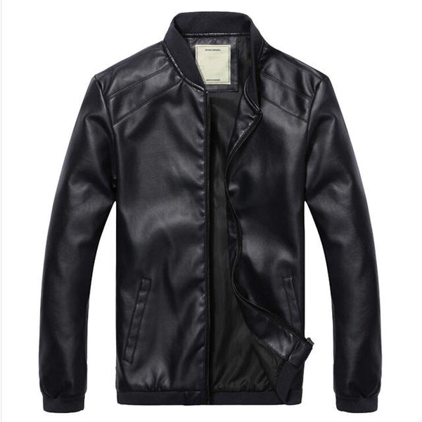Spring & Autumn Synthetic Leather Men's Full Sleeves Jacket Outwear  -  GeraldBlack.com