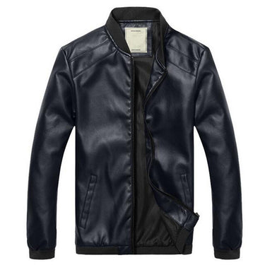 Spring & Autumn Synthetic Leather Men's Full Sleeves Jacket Outwear - SolaceConnect.com