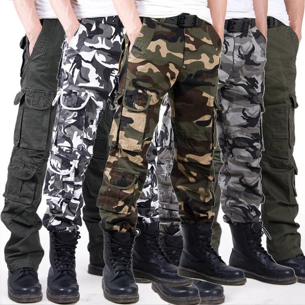 Spring Autumn Unisex Loose Multi-pocket Straight Cargo Pants Trousers  -  GeraldBlack.com