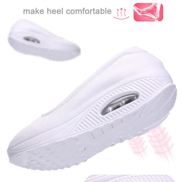 Spring Autumn White Women Swing Slip-on Shallow Mocasines Round Toe Solid Casual Shoes  -  GeraldBlack.com
