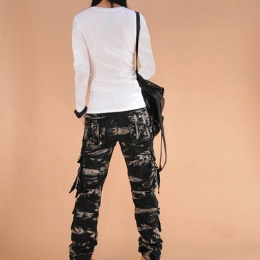 Spring Autumn Women's Camouflage Loose Baggy Pants Cargo Jeans Pants - SolaceConnect.com