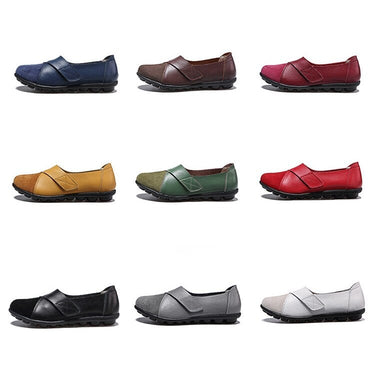 Spring Autumn Women's Genuine Leather Sewing Slip-on Flats Loafers - SolaceConnect.com
